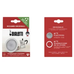 Bialetti tiiviste ja suodatinkori induktioliedelle sopiviin 3 kupin mutteripannuihin