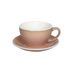 Café latte-kuppi ja lautanen Loveramics Egg Rose, 300 ml