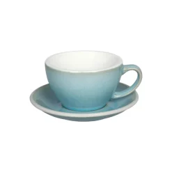 Café latte-kuppi ja lautanen Loveramics Egg Ice Blue, 300 ml