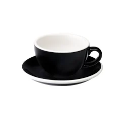 Cappuccino kuppi ja lautanen Loveramics Egg Black, 200 ml