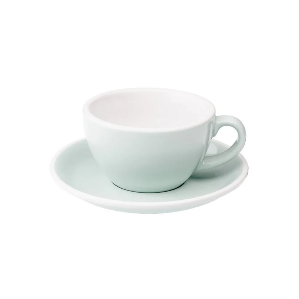 Cappuccino kuppi ja lautanen Loveramics Egg River Blue, 200 ml