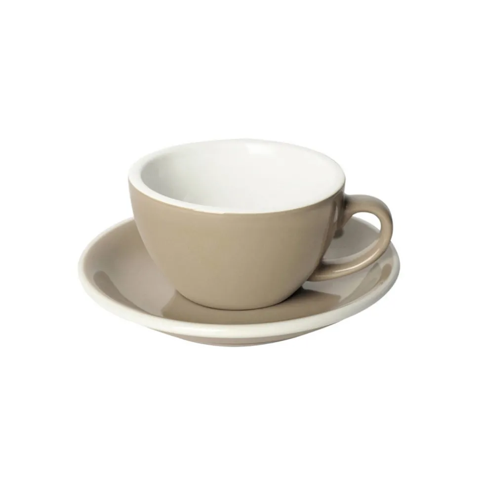 Cappuccino kuppi ja lautanen Loveramics Egg Taupe, 200 ml