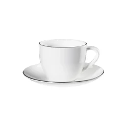Cappuccino-kuppi ja aluslautanen Asa Selection À Table Ligne Noire, 250 ml
