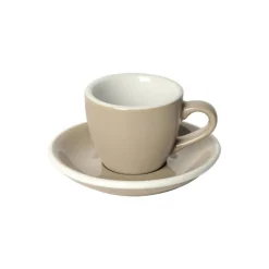 Espresso kuppi ja lautanen Loveramics Egg Taupe, 80 ml
