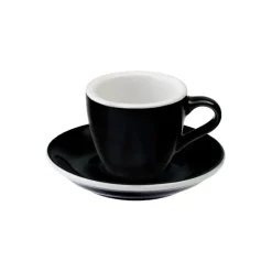 Espresso kuppi ja lautanen Loveramics Egg Black, 80 ml