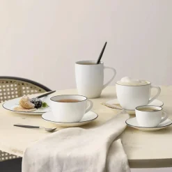 Espressokuppi ja lautanen Asa Selection À Table Ligne Noire, 70 ml