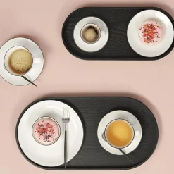 Espressokuppi ja lautanen Asa Selection À Table Ligne Noire, 70 ml