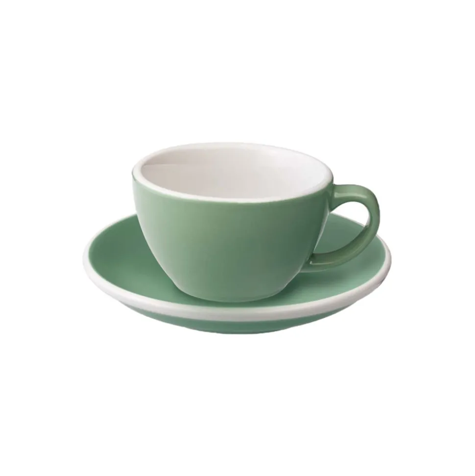 Flat White kuppi ja lautanen Loveramics Egg Mint, 150 ml