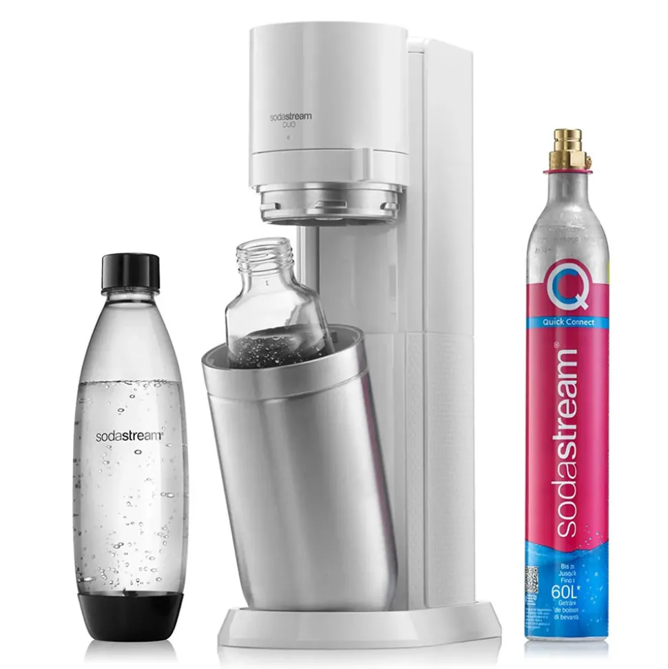 Hiilihapotuslaite SodaStream Duo White + 2 pulloa