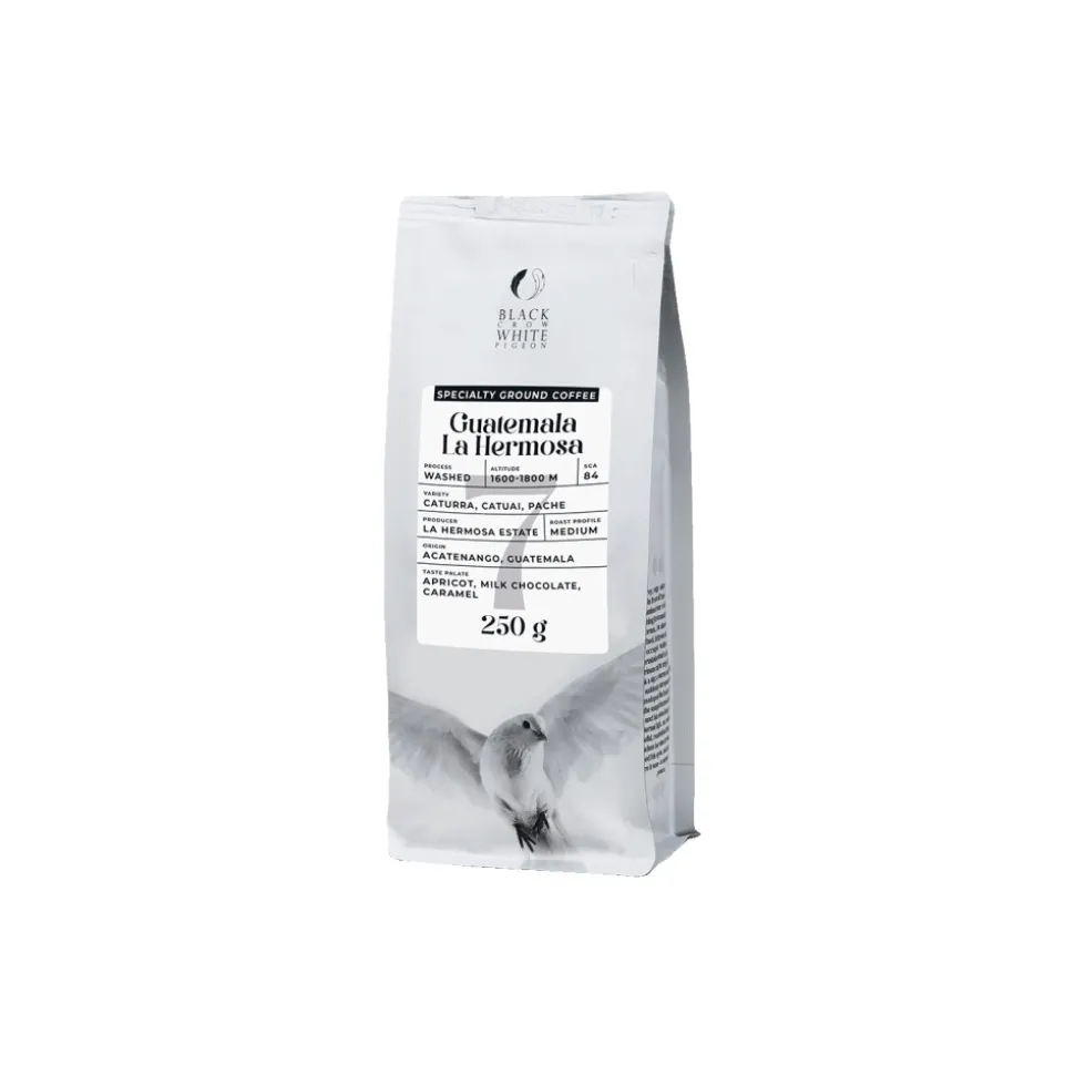 Jauhettu specialty-kahvi Black Crow White Pigeon Guatemala La Hermosa, 250 g