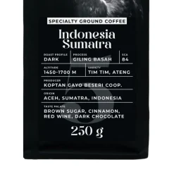 Jauhettu specialty-kahvi Black Crow White Pigeon Indonesia Sumatra, 250 g