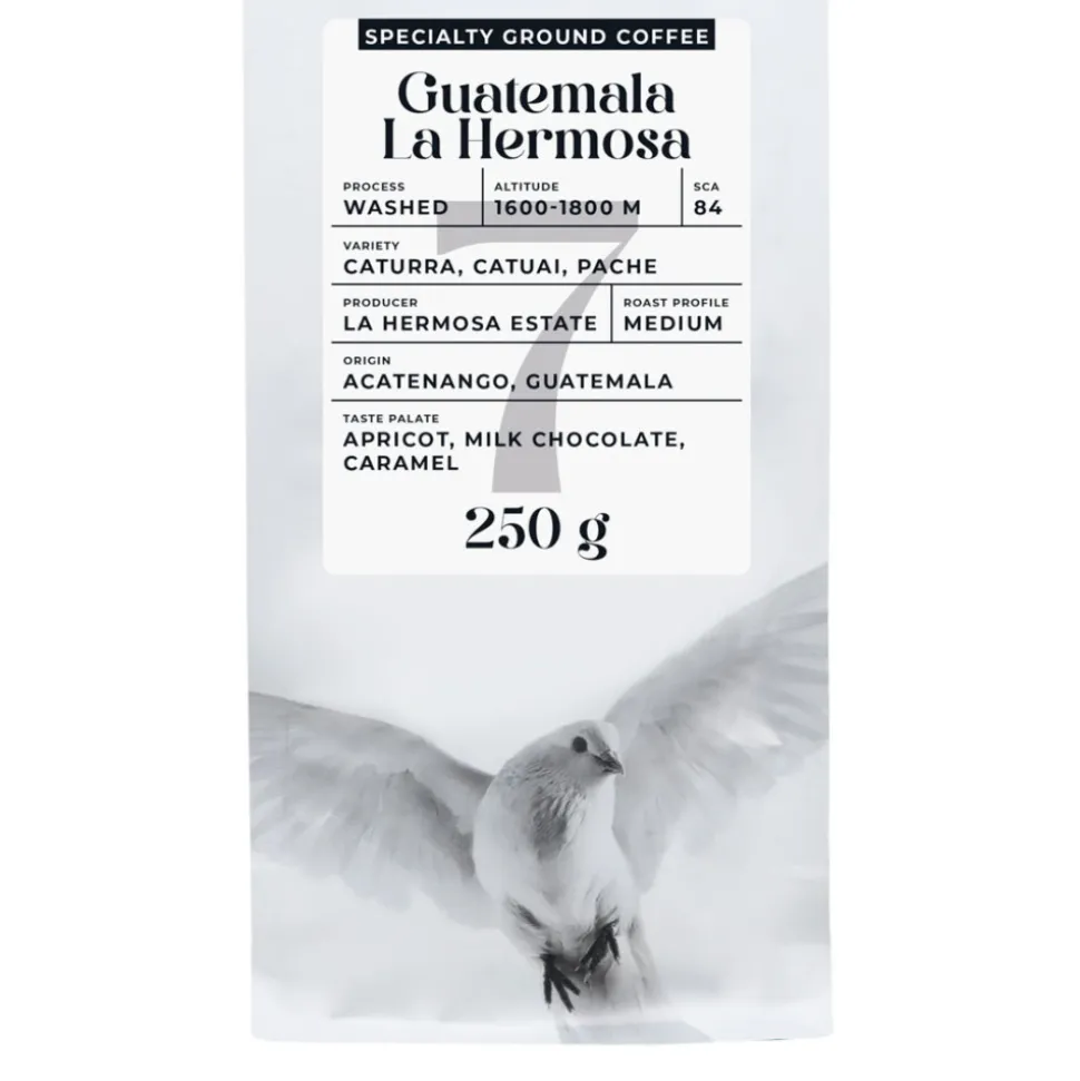 Jauhettu specialty-kahvi Black Crow White Pigeon Guatemala La Hermosa, 250 g