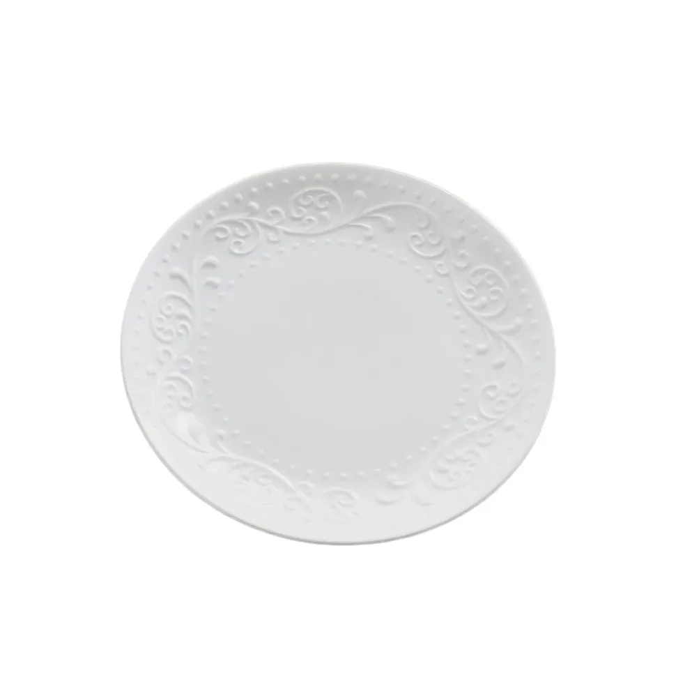 Jälkiruokalautanen Homla SYLIA White Ornament, 21 cm