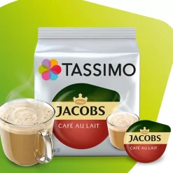 Kahvikapselit Tassimo Café Au Lait (yhteensopiva Bosch Tassimo -kapselikeitinten kanssa), 16 kpl.