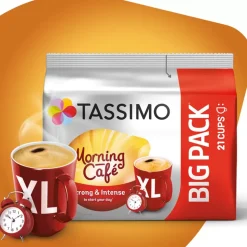 Kahvikapselit Tassimo Morning Cafe XL (yhteensopiva Bosch Tassimo -kapselikeitinten kanssa), 21 kpl.
