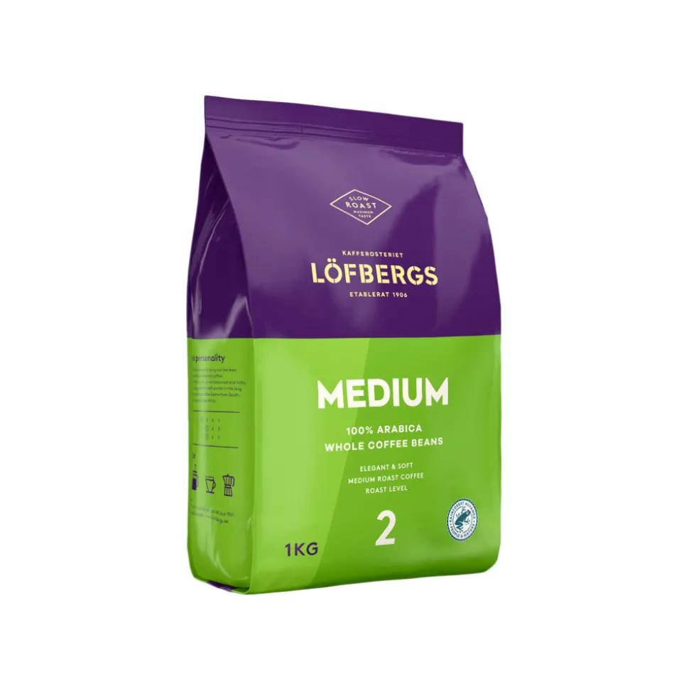 Kahvipavut Löfbergs Medium Roast Rainforest Alliance, 1 kg