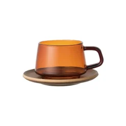 Kuppi ja aluslautanen Kinto Sepia Amber, 270 ml
