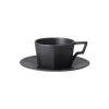 Kuppi ja aluslautanen Kinto OCT Black, 220 ml