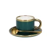 Kuppi lautasella ja lusikalla Homla SINNES Emerald, 200 ml