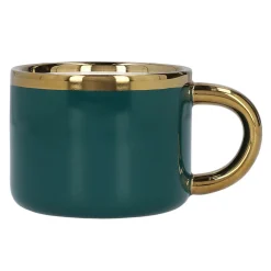 Kuppi lautasella ja lusikalla Homla SINNES Emerald, 200 ml