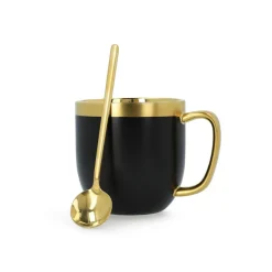 Kuppi lusikalla Homla SINNES Matt Black, 280 ml