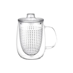 Kuppi siivilällä ja kannella Kinto UNITEA Clear, 550 ml