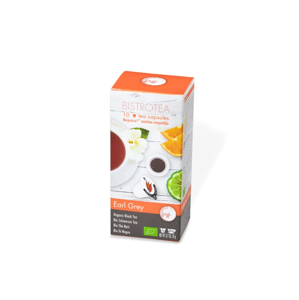 Luomuteekapselit Nespresso®-koneisiin Bistro Tea Earl Grey, 10 kpl.