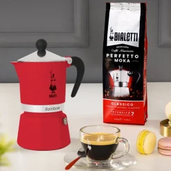 Mutteripannu Bialetti Moka Rainbow 3-cup Red