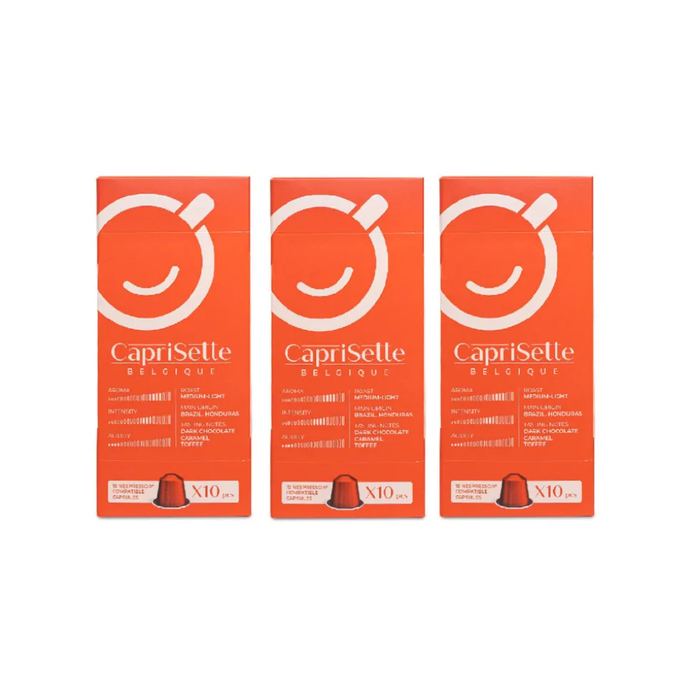Nespresso® koneisiin sopivat kahvikapselit Caprisette Belgique, 3 x 10 kpl.
