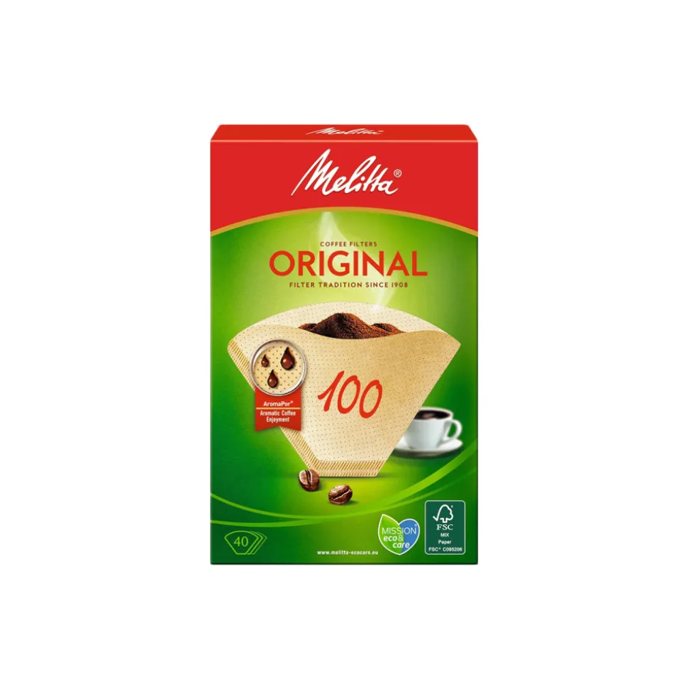 Paperiset suodatinpussit kahville Melitta Original 100, 40 kpl.
