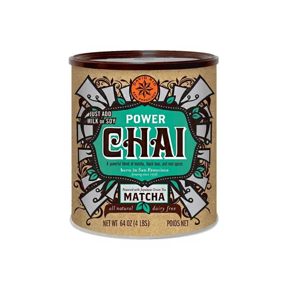 Pikatee David Rio Power Chai, sisöltää matcha vihreää teetä, 1816 g