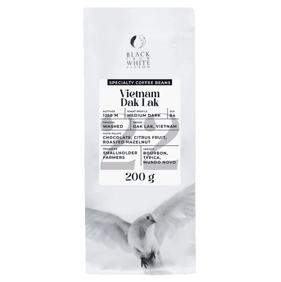 Specialty-kahvipavut Black Crow White Pigeon Vietnam Dak Lak, 200 g