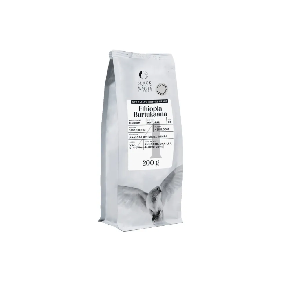 Specialty-kahvipavut Black Crow White Pigeon Ethiopia Burtukaana (Filter), 200 g