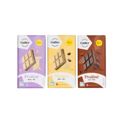 Suklaalevylajitelma Galler Blanc Praline x Blanc Manon x Lait Praline, 3 x 180 g