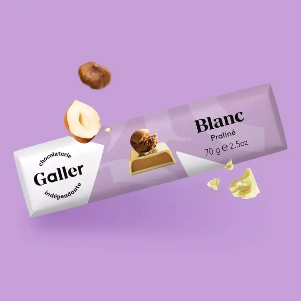 Suklaapatukka Galler White Praliné, 70 g