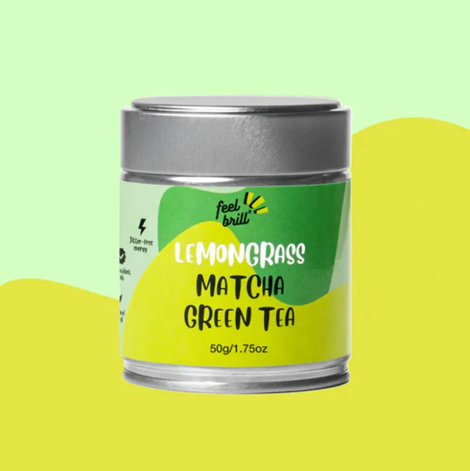 Vihreä matcha-tee sitruunaruoholla Feel Brill, 50 g