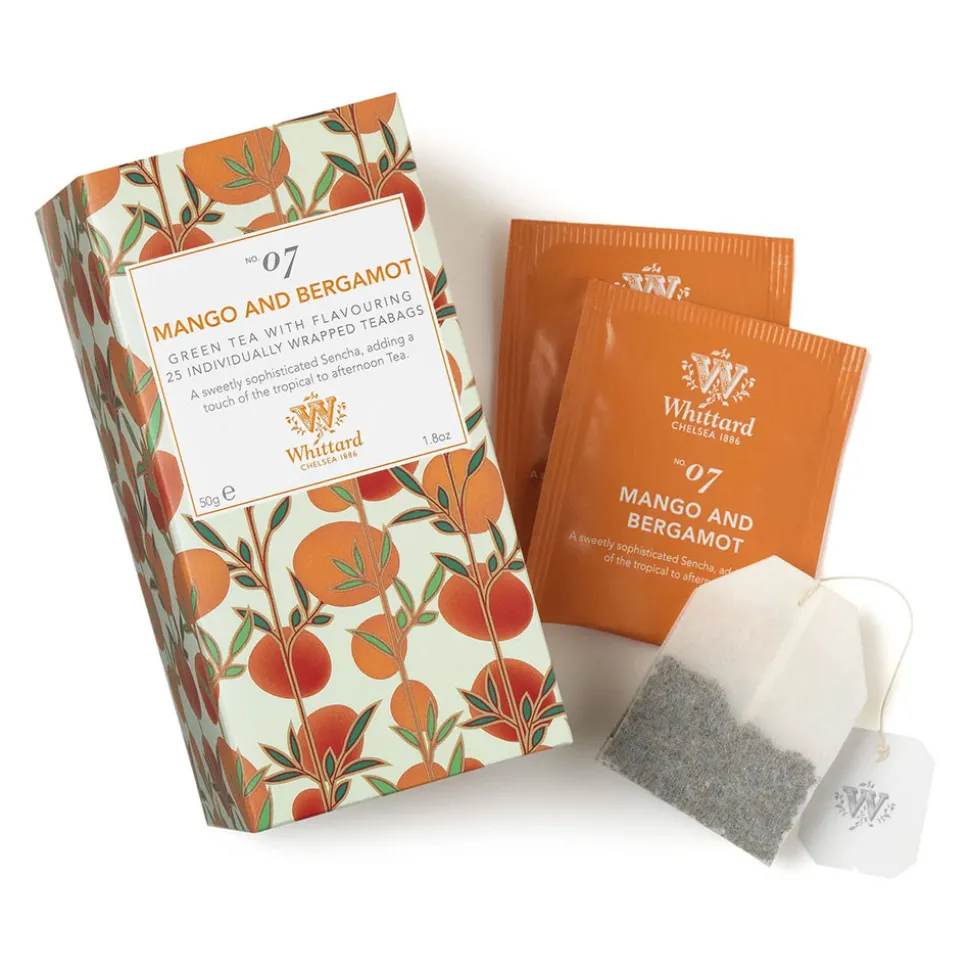 Vihreä tee Whittard of Chelsea Mango & Bergamot, 25 kpl.